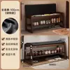 Banqueta para cambiar zapatos de madera maciza para uso doméstico, adecuada para entradas, apartamentos pequeños y se puede usar como zapatero con zapatero y banco integrados