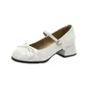Sapatos Mary Jane com Laço Estilo Francês para Mulheres, Novo Estilo Fada Verão 2026, Elegantes Sapatos de Salto Bloco Baixo para Combinar com Vestidos