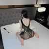Lemon Story Tentación Body de Malla Sexy Lencería Espalda Descubierta Falda Corta Sexy Vestido Hueco Tentación Entrega para Mujer