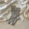 Calcetines de Lana Retorcida Estilo Japonés Otoño e Invierno para Mujer Estilo Coreano Vintage Ins Color Sólido Simple Engrosados Cálidos de Caña Media Apilados