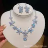 Deslumbrante e radiante! Colar com pingente de flor e gota d'água em zircônia, corrente para clavícula estilo corte vintage, joia com toque de luxo leve e alta qualidade