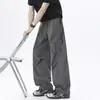Pantalones cargo plisados de secado rápido estilo americano para hombre, pantalones de paracaidista para deportes al aire libre de otoño, pantalones casuales holgados de pierna ancha de moda
