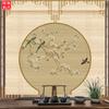 Nueva cortina de bambú china Zen de flores y pájaros, pantalla de elevación de persiana de fondo para sala de té, panel divisor, pintura colgante sin perforaciones, cortina decorativa