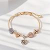 Pulsera Panjia Acero Inoxidable Acero de Titanio Pulsera Pulsera Aleación con Goteo de Aceite Cristal Cuentas de Agujero Grande Colgante de Cisne DIY Pulsera de Mano