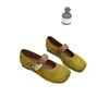 Zapatos Mary Jane planos vintage de gamuza estilo francés para mujer, nuevo modelo otoño 2026, corte bajo, punta en forma de mango, estampado de leopardo, zapatos de vestir cómodos