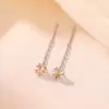 Pendientes Yilu Plata de Ley S925 Chapados en Oro Cristal Amarillo Estrella Hilo para Oreja Simples Versátiles Lujo Ligero Diseño de Nicho