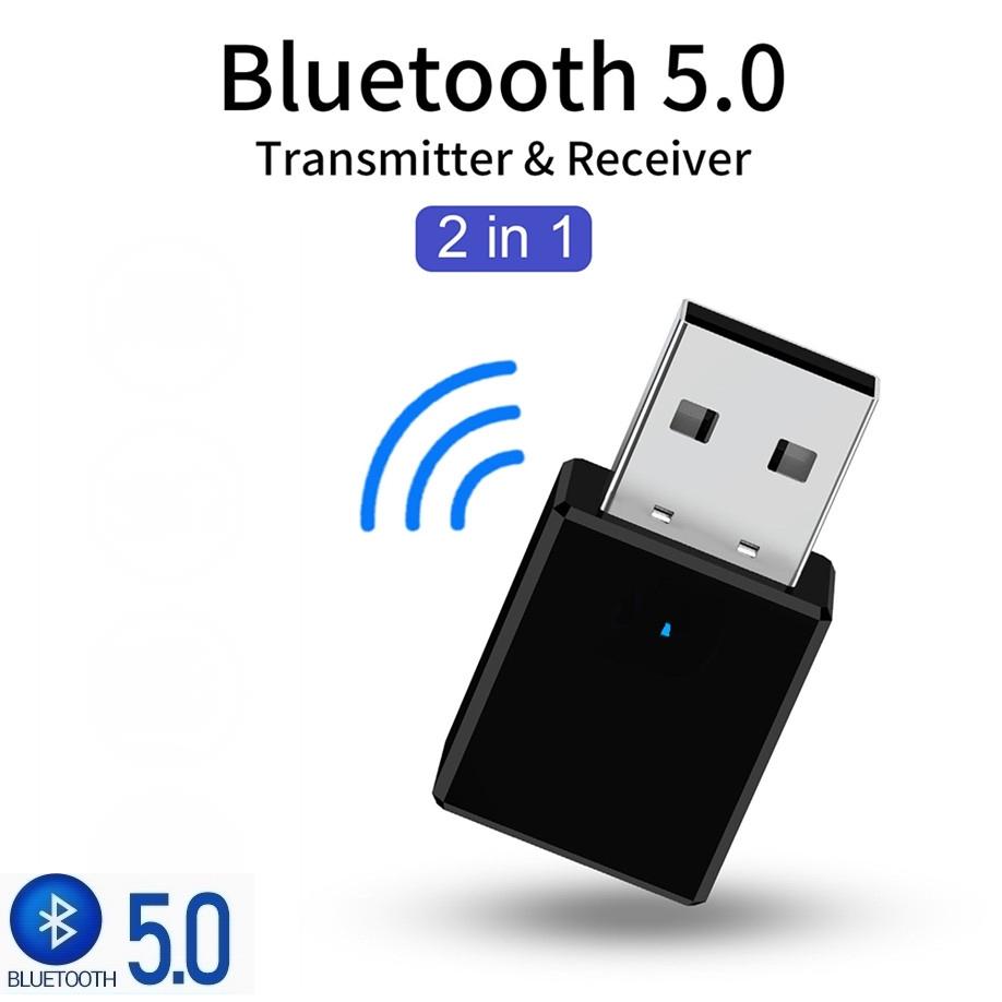 Buy USB Bluetooth 5.0 Receiver Transmitter 2 In 1 RX TX Car Kit Stereo ...