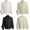 Ropa Nueva Estilo Primavera y Otoño 2026 Camisa Gótica Medieval para Hombre Capa Interior para Mujer Top de Color Sólido Manga Larga Ropa de Comercio Exterior