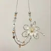 [Mar de Flores de Primavera] Nuevo Diseño de Moda Collar de Flores con Cuentas con un Aspecto Fresco y en Capas, Perfecto para Sesiones de Fotos