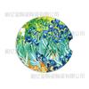 Porta-copos de cerâmica para carro com pintura a óleo paisagem Van Gogh transfronteiriço, tapete de carro absorvente antiderrapante para carro de internet, atacado de fábrica