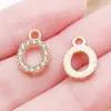 Kc Ponto Dourado Diamante 26 Letras Inglesas Liga de Zinco Pingente DIY Brincos Artesanais Pulseira Colar Acessórios de Joia
