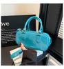 2025 Nova Bolsa Jelly Brilhante de PU Cor Doce Bolsa Travesseiro Transversal Satchel Moda Tendência Grande Capacidade Bolsa Feminina