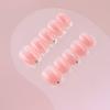 Pedaços de Unha Francesa Cor Pêssego Diamante Quente Rosa Nu Branco Estilo Temperamento Gentil Tira Nu Removível 30 Peças Armadura de Usar