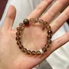 Pulsera Cristal de Té Natural Bola de Sándalo Joyería Pulsera de Citrino Atardecer Regalo de Moda Nicho para Novia