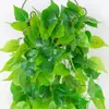Enredaderas de Plantas Verdes Falsas para Decoración, Enredaderas de Flores Artificiales de Plástico para Sala de Estar Colgantes de Pared Interiores Cesta Colgante de Flores Árbol