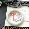 Artículo ÚnicoJadeíta Grado A, Fino y Suave, Humectado, Morado Claro Violeta con Patrones Florales, Pulsera de Círculo Completo, Tallas 51 a 61