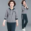 Conjunto de Dos Piezas Sudadera de Primavera para Mamá 2025 Nuevo Elegante Ropa de Verano para Mujeres de Mediana Edad y Mayores Moda Top de Moda para Mujeres de Mediana Edad