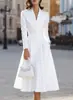 2025 Nueva Estación Independiente de Amazon Europea y Americana Vestido de Cintura Estilo Francés Nuevo Aspecto Adelgazante Vestido Elegante para Mujer