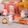 Paisagem em miniatura, figura criativa de urso caqui, boneca fofa para decoração DIY de casa de bonecas, enfeites de carro em miniatura