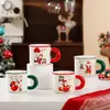 Caneca de cerâmica de desenho animado Caneca de Natal Caneca de casal Caneca de leite Caneca de café Caneca de presente publicitário pode adicionar logotipo