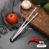 Aço Inoxidável 304 Hashi Japonês Pinças para Churrasco Barra Estendida Pinças para Churrasco Pinças para Steak de Buffet com Dentes Pinças para Alimentos Food