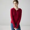 ¡Estilo sencillo y relajado! Suéter de cachemira holgado para mujer con cuello de media apertura con capucha, camisa básica casual adelgazante de múltiples botones