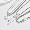 Nuevo Collar de Acero de Titanio de Doble Capa de Nicho con Colgante de Corazón de Perla, Gargantilla de Diseño Versátil y Elegante