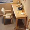 Escritorio de madera maciza, adecuado para apartamentos pequeños, para adultos, un escritorio rectangular largo, diseño moderno y minimalista, ideal para que los estudiantes estudien y escriban, también adecuado como escritorio para computadora