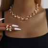 AliExpress Venda Quente Exquisito Conjunto de Colar Brincos de Pérola Strass Simples Versátil Corrente de Pescoço Acessórios para Vestido