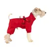 Impermeable para perro impermeable con correas ajustables, diseño de cuatro patas, tiras reflectantes y puños elásticos