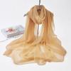 Estilo coreano All-match Yourou Sand Silk Scarf Primavera e Verão Protetor Solar Fino Cachecol Vermelho Solid Color Sunshade Shawl Scarf