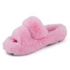 Uva Mamá Popular en Internet Otoño e Invierno Una Palabra Mantenimiento del Calor Ropa Exterior para Mujer Zapatillas de Pelo para Arco del Pie con Suela Plana Forradas de Terciopelo
