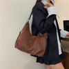Bolsa de Hombro Retro de Cuero Nubuck para Axila, Mochila Multifuncional de Ante para Viajes Diarios, Mochila para Mujer, Bolso Tote Plegado