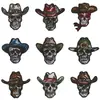 Suministrado directamente por el fabricante, nuevos accesorios con logo de calavera, parches de aplique bordado exquisitos, insignias bordadas al por mayor