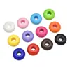 Cuentas Acrílicas de Agujero Grande de 14 mm Color Sólido Cuentas de Rueda Cuentas Espaciadoras Cuentas para Hilo Pulsera DIY Goma para el Cabello Tejido Accesorios para Joyería