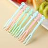 Conjunto de Garfos de Plástico Descartáveis para Frutas Palito de Frutas Garfo de Dois Dentes Doméstico para Frutas Bolo Sobremesa Lanche Garfo Pequeno