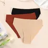 Roupa íntima sem costura anti-constrangimento transfronteiriça, Cueca de seda gelada sem costura tipo triângulo da Amazon, Roupa íntima de triângulo esportiva para yoga com cobertura média no quadril para mulheres