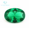Venta al por mayor de fábrica forma de huevo verde nano piedra desnuda sintética denier superficie de anillo de esmeralda ovalada nano esmeralda