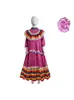Novo Vestido Longo Mexicano de Balanço de Cinco Cores 2025 Traje de Dança Nacional Fantasia de Jogo para Apresentação Infantil