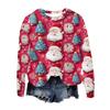 Explosões Europeias e Americanas Transfronteiriças Outono e Inverno Novo Suéter Impressão 3D Feminino Natal Tendência de Rua Gola Redonda Suéter