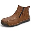 Botas Populares de Cuero Transfronterizas para Hombre, Nuevos Modelos de Otoño e Invierno, Botas Cortas de Caña Alta Talla Grande, Botas Martin Cálidas Estilo Británico