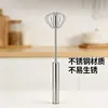 Batidor de Huevos de Acero Inoxidable Semi-Automático Batidor de Crema para Huevos Doméstico Batidora Manual Herramienta de Cocina para Batir Huevos Horneado