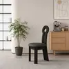 Cadeira de Jantar Vintage em Madeira Maciça Estilo Francês, Cadeira com Encosto de Designer Meio do Século, Cadeira para Toucador de Quarto Estilo Wabi-Sabi, Cadeira Chave
