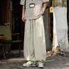 Pantalones casuales relajados de algodón y lino estilo japonés para hombre, nuevos pantalones rectos casuales de talla grande para primavera-verano, pantalones bombachos de pierna ancha para hombre