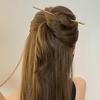 Lírio do vale franja strass rabo de peixe grampo de uma palavra bola redonda coque liga haste de cabelo novo estilo chinês garfo de cabelo feminino