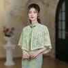 Primavera y verano temperamento elegante encaje suave chal tostado nuevo chino retro cheongsam exterior adulto estudio