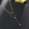Dz Collar de cadena de doble capa con circonita para mujer, personalidad, temperamento exquisito, lujo ligero, borla, versátil, sentido de alta gama, cadena para la clavícula