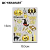 Adesivos Criativos de Halloween Hot Stamping Transfronteiriços para Crianças, Adesivos de Tatuagem Impermeáveis, de Desenho Animado e Divertidos, Adesivos de Tatuagem para Crianças
