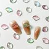 Novo fundo transparente K9 gradiente shell manicure diamante liso unha broca joias flash irregular unha broca joias