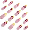 Europa Venta Caliente Arte de Uñas Uñas Portátiles Amarillo Clásico Rojo Rojo Francés Flores Pequeñas Piezas Desmontables Uñas Almendra Arte de Uñas